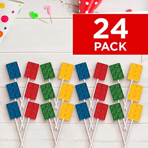 image for Fun Express Color Brick Lollipop Suckers | Assorted Fruit Flavors | 24
