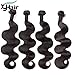 XYHair 4 Bundles Brazilian Ombre Body Wave Hair Grade 7A 100% Unprocessed Ombre Bundles Human hair Extensions(14-16-18-20, nature black)