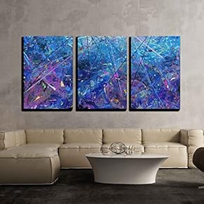 3 Piece Canvas Wall Art - Abstract Canvas, Galaxy - Modern Home Art Stretched and Framed Ready to Hang - 16"x24"x3 Panels