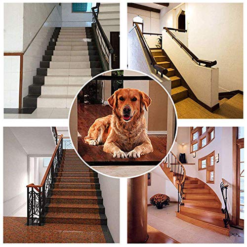 AUOKER Dog Gate, Sturdy Pet Mesh Playpen Fence with 4 Sticking Hook and Retractable Pole - Easy to Store, Protect Dogs - Wide Black PET Dog Fencing Barrier for Indoor Home Use, 45.28 X 24.41 Inch - Thumbnail 7