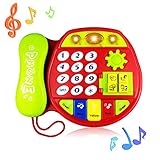 Telephone Toy for 3-12 Month Baby, Toy Phone Gift 1-3 Year Old Baby Boy Girl Retro Toys for 6-18 Months Girl Kid Children Toy Gift 9-24 Months Toddlers Boy Phone Toy Age 1 2 3 Birthday Gift Babies
