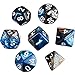 EBOOT 7-Die Polyhedral Dice Compatible with DND Dice Set Dungeons and Dragons with Black Pouch (Blue Brown)