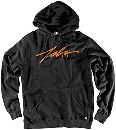 JSLV Signature Pullover Hoodie Sweatshirt Black Orange Men's 2XL
