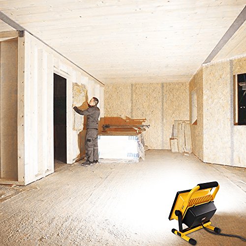Ustellar 5500LM 55W LED Work Light (400W Equivalent), 2 Brightness Levels, Waterproof Portable Flood Lights, 16ft/5M Cord with Plug, Stand Working Lights for Construction Site, 6000K Daylight White - Thumbnail 5