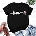 Lutos Short Sleeve Valentine’s Day Graphic Shirts for Women O-Neck Heart Print Holiday T Shirts Topsthumb 1