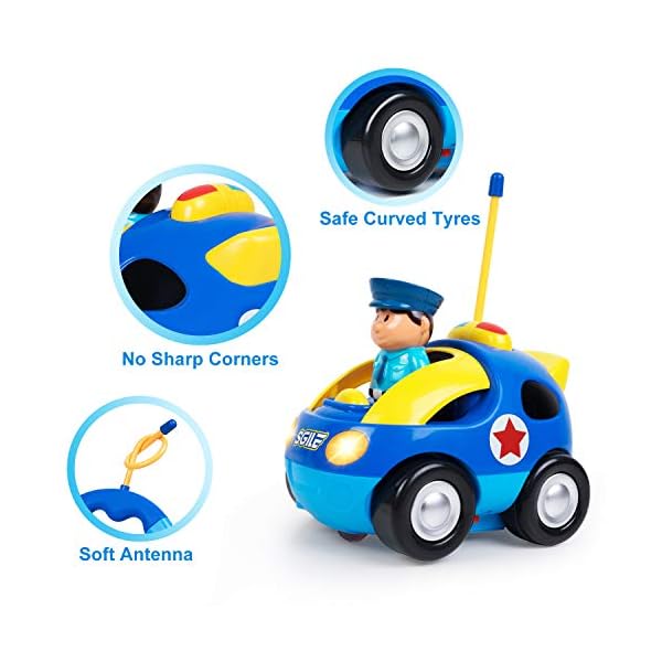 SGILE Remote Control Car for Toddlers with Sound and Light, RC Police Car Toys Birthday Gift Present for 18 Month+ Year…