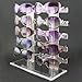 MAGIKON 5 Layers Glasses Eyeglasses Sunglasses Show Stand Holder Fashion Frame Display Rack (Two Row, Transparent)