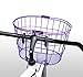 Colorbasket 02263 Powder Coated Mesh Bottom Lift-Off Steel Bike Basket, Foam Hooks, Velcro Strap, Removable, Scratch Resistant, Purple