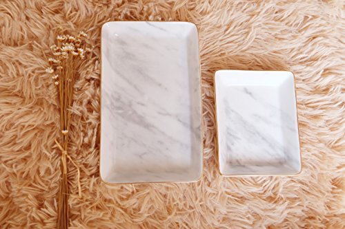 Eastyle Marble Rhombic Rectangular Jewelry Plate Jewelry Tray (Marble-A) - Thumbnail 6