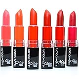 6 KLEANCOLOR MADLY MATTE LIPSTICK SET VIVID RED MELON ORANGE LIP STICK