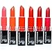 6 KLEANCOLOR MADLY MATTE LIPSTICK SET VIVID RED MELON ORANGE LIP STICK