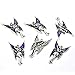 Housweety 10 Silver Tone Enamel Fairy Charm Pendants 48x27mm