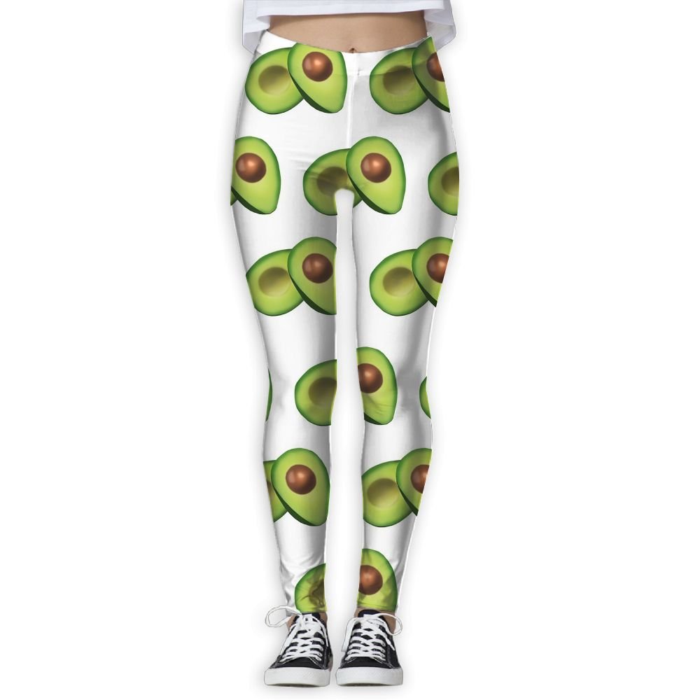 WHOET MOOE Green Avocado Womens Yoga Workout Leggings Pants Patterned Skinny Pants Full Length Athletic Trousers !