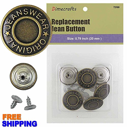 20 mm Replacement Jean Tack Buttons CT. 6