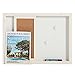 2-in-1 Wood Framed Wall Mounted Message Center w/Erasable Magnetic Whiteboard & Sliding Cork Board