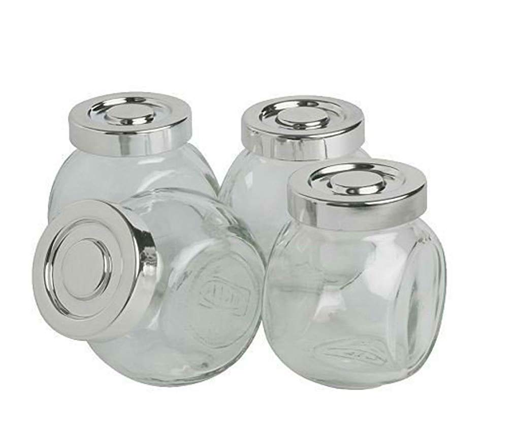 PACK OF 4 GLASS JAR SET IKEA RAJTAN DESIGN KITCHEN STORAGE HERBS SPICES SWEETS Amazon.co.uk