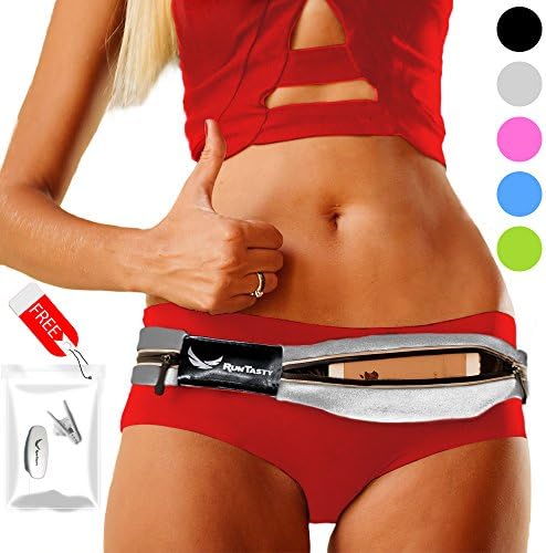 [Voted 1 Running Belt] Runners Fanny Pack for iPhone 6, 7, X, 8, 8 Plus & Android Samsung. No Bounce, Waterproof, Dual Pocket, Fitness & Travel Belt! Sleekest, Most Durable in The World!