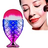 LandFox Fish Scale Makeup Brush Fishtail Bottom Brush Powder Blush Makeup Cosmetic Brush (Multicolor #2)