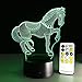 Cirkooh Horse 3D Optical Illusion Lamp 7 Colors Change Remote Control and Touch Button LED Night Light