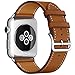 iBazal Compatible with Apple Watch Band 42mm 44mm 45mm 49mm Genuine Leather Strap Replacement for iWatch Apple Watch Series Ultra 8 7 6 5 4 3 2 1 SE Women Men - Classic Brown 42/44/45/49