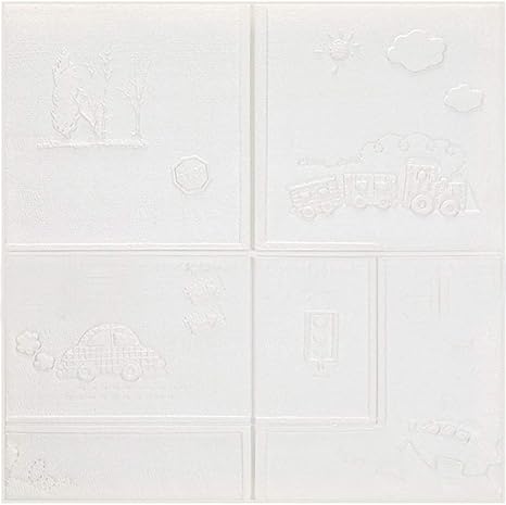 Amazon Co Jp 10 Pc 3 D 漫画のパターン Pe 発泡体 自動接着 鐘皮をむくスティック 衝突防止 壁紙 子供部屋 白 ホーム キッチン