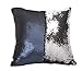 Idea Up Reversible Sequins Mermaid Pillow Cases 4040cm with magic mermaid sequin (Navy(Matte) and silver)