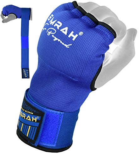 EMRAH PRO Training Boxing Inner Gloves Hand Wraps MMA Wraps Mitts - X (Blue, Medium)