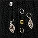 Fani 100pcs Gold &Silver Hair Rings Aluminum Dreadlocks Beads Gold Leaves Pendant Decorations Metal Cuffs Braid Jewelry for Hair Set Hair Clip Hair Accessories