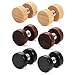 Charisma 10mm Wooden Vintage Stainless Steel Stud Earrings Ear Plugs Piercings Hypoallergenic Screw 3 Pairs