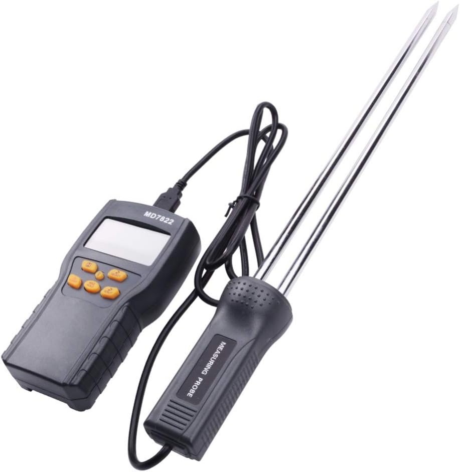 HuXwei MD7822 LCD Display Digital Food Grain Rice Corn Wheat Moisture Temperature Meter Tester,Black