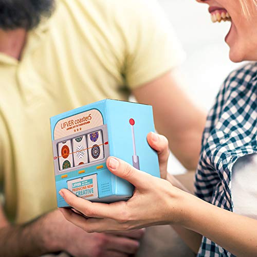 image for LIFVER Coasters for Drinks, Set of 6 Absorbent Coasters with Holder, H