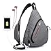 KAKA Sling Bag for Travel Hiking Camping Small Backpack,Anti Theft RFID Purse Crossbody Backpack Adjustable Shoulder Strap - Compact Backpack for Men Women(gray)