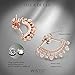 Wistic Sterling Silver Earrings with Jackets and Cubic Zircons Ear Stud Cuff For Women Girls (rose gold)