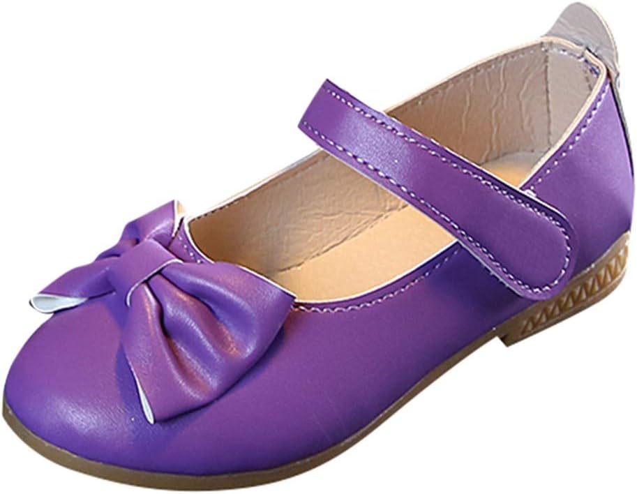 Children Kids Princess Party Shoes Cute Bowknot Soft PU Single Shoes Loafers Baby Girls Summer Lightweight Anti-Slip Soft Sole Sandals Flat Sandals Casual Shoes