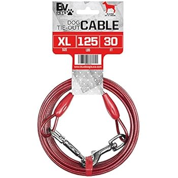 BV Pet Heavy Extra-Large Tie Out Cable for dog up to 125 Pound, 30-Feet