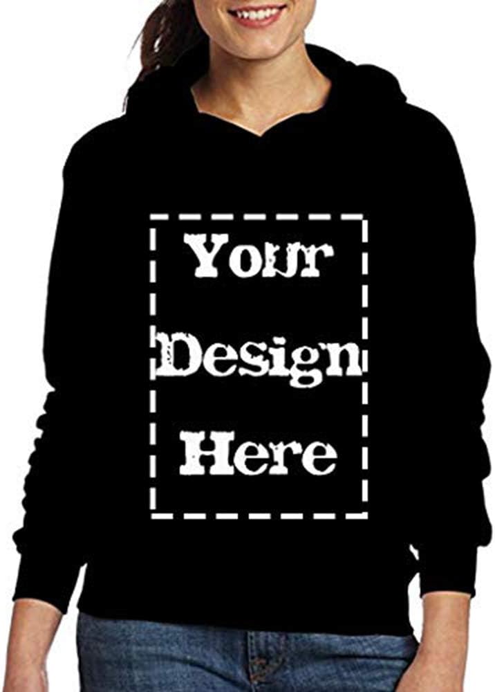 Custom Women Personalized Sweatshirt Hoodie Add Your Text and Design(Black/Two side)