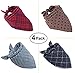 PUPTECK 4 pcs Plaid Dog Bandana Scarfs - Reversible Pet Triangle Bibs Bibs Accessories