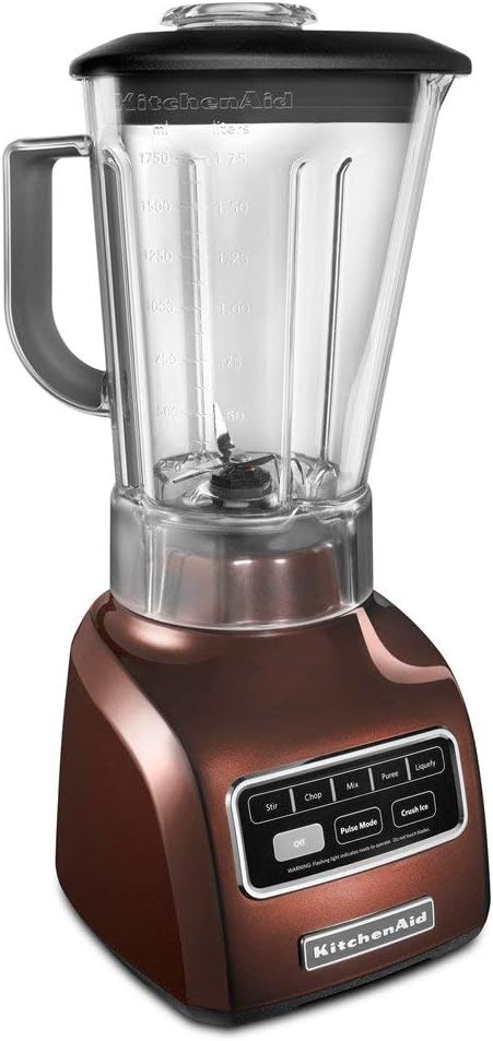 KitchenAid KSB650ER 5-Speed Blender with Die Cast Base and 56-oz. BPA-Free Pitcher, Espresso (Renewed)