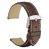 WOCCI Watch Bands, 18mm 19mm 20mm 21mm 22mm Brown Vintage-Style Leather Watch Strap for Men or Women