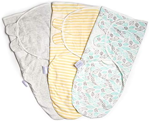 mybabyboo 100% Organic Cotton Baby Swaddle Wrap 0-3 Months - Thick, Soft Blanket for Boys, Girls - Newborn Essentials and Pamper Set Gifts for Mum, Infant - 3 Multi-Coloured Wraps with Unisex Designs
