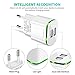 HiSung European Plug Adapter, Max 2.1A 5V Dual European USB Wall Charger Power Adapter Charging Plug with LED Light for iPhone X 8/7/6/6S Plus 5S, iPad, Samsung Galaxy S8/S7/S6 Edge, LG,HTC, Moto
