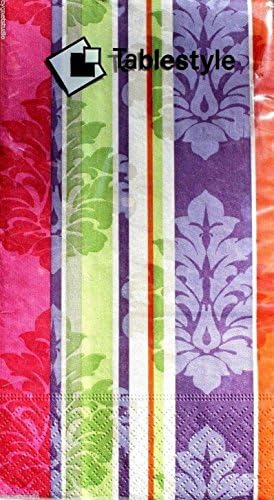 tABLEsTYLE Set of 15 Guest Towels/Buffet Decoupage Napkins - Striped Floral