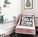 VERISA Decorative Cotton Linen Bitch Pattern Adult Theme Room Decor Fun Sofa Throw Pillow Cover Cases 18x18inches Black