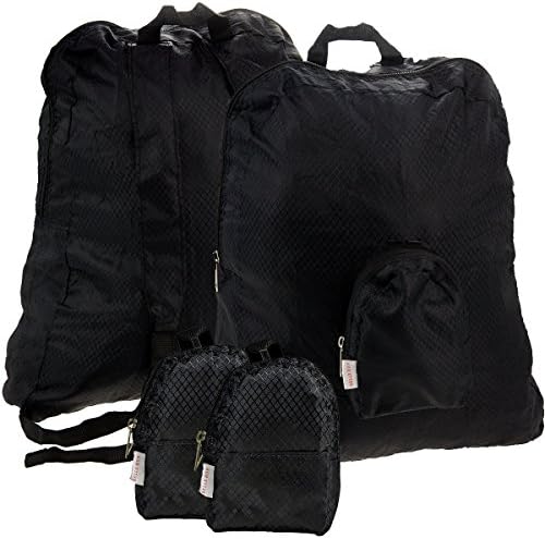 2 Pack of Belle Hop Stash Packs Mini Packable Foldable Backpacks Lightweight Black 12L