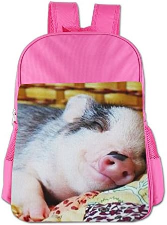 Sleeping Piggy School Backpack Lightweight Daypack Cute Bookbag For School