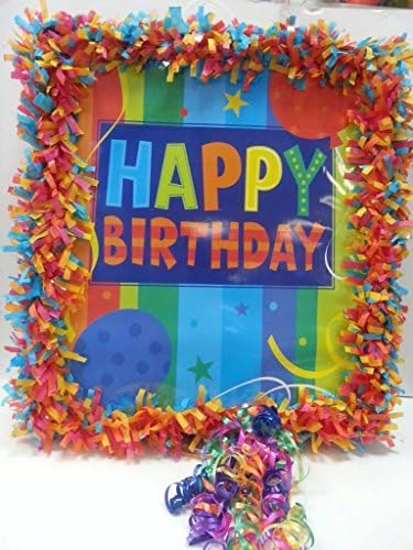 Happy Birthday Pinata -With Pull String - Party Game &amp; Candy Holder - Hand Made to order
