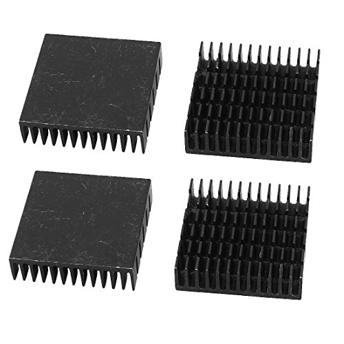 uxcell Aluminum Heatsink Radiator Heat Sink Cooling Cooler Fin 40mm x 40mm x 11mm 4 Pcs Black
