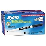 EXPO Low-Odor Dry Erase Markers, Fine Point, Black, 12-Count