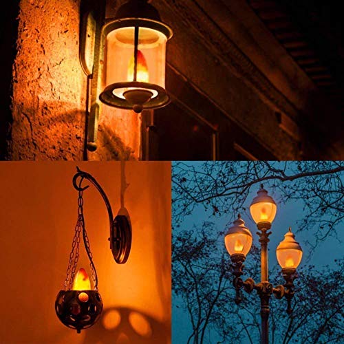 LEDERA Flame Light Bulb (4 Pack), E12 LED Flickering Flame Effect Light, 1300K Emulation Candelabra Bulb for Decoration