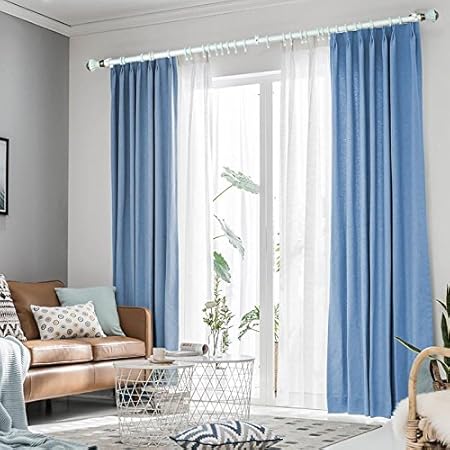 Popamazing Moderrn 120 210cm Extendable Curtain Pole Blue M